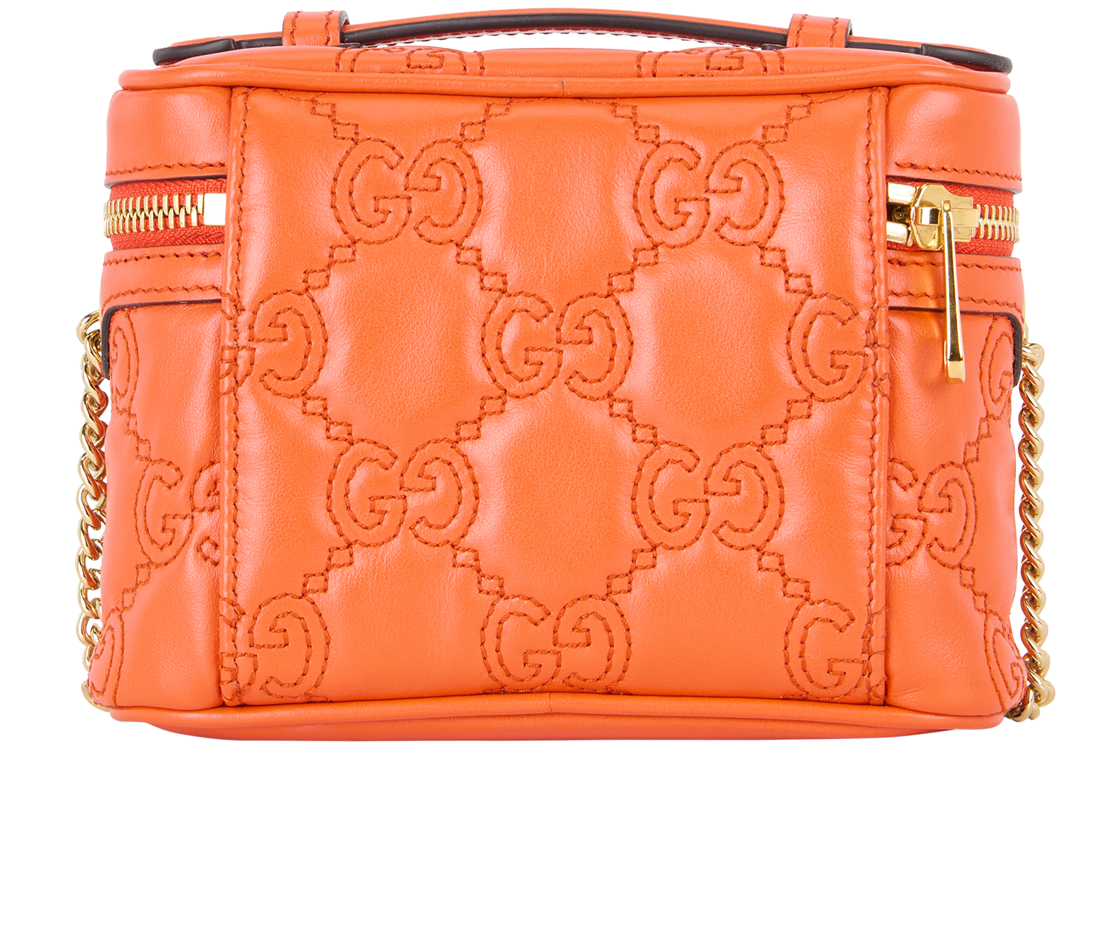 Mini GG Top Handle, &pound;850, Handbags, Orange, Leather, Back view